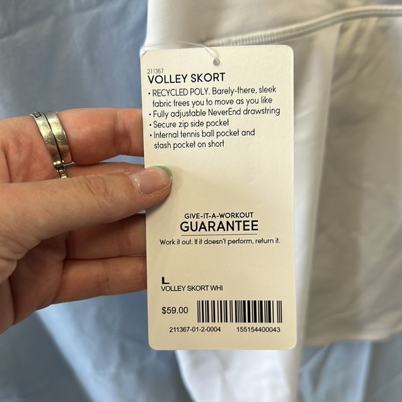 Athleta Volley Skort white, size L, new with tags, never worn - Picture 8 of 9